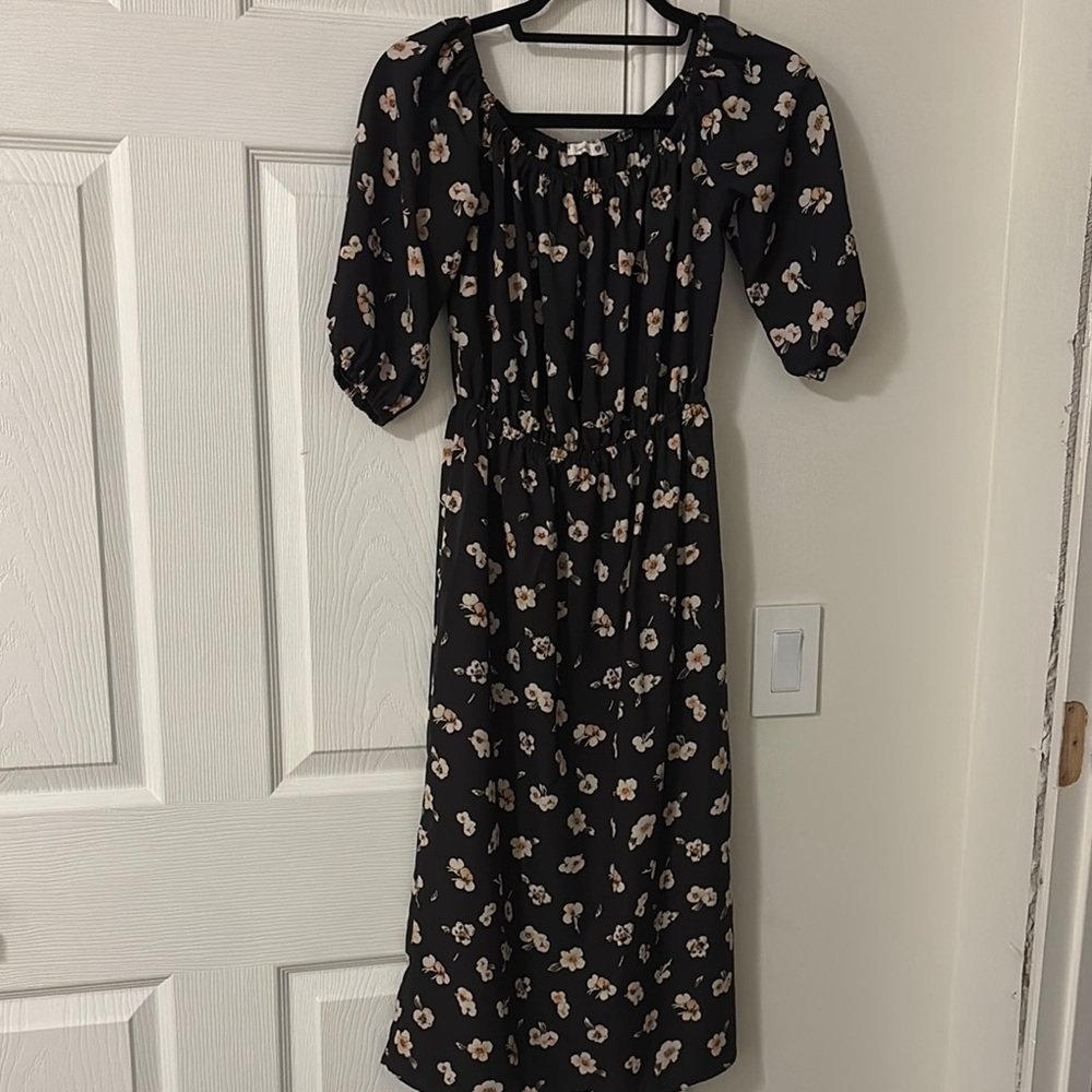 Floral Black Dress